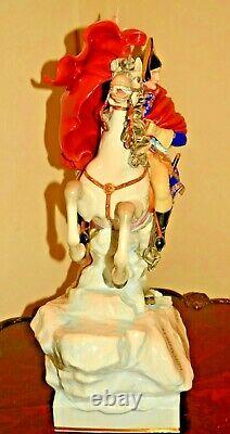 SCHEIBE ALSBACH Original KPM Porcelain Napoleon Statue Horse Figurine Sculpture