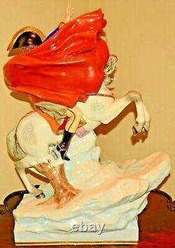 SCHEIBE ALSBACH Original KPM Porcelain Napoleon Statue Horse Figurine Sculpture