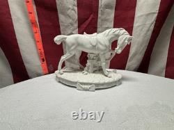 SITZENDORF porcelain horse figurine Germany floral base 1890s-1950s crown mark