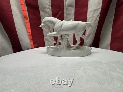 SITZENDORF porcelain horse figurine Germany floral base 1890s-1950s crown mark