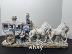 SORELLE PORCELAIN COACH With SEATED FIGURINES DRIVER With4 HORSES 17 x 8 x 5-RARE