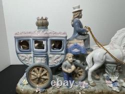 SORELLE PORCELAIN COACH With SEATED FIGURINES DRIVER With4 HORSES 17 x 8 x 5-RARE