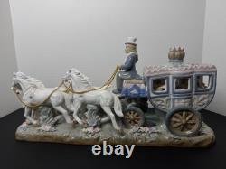 SORELLE PORCELAIN COACH With SEATED FIGURINES DRIVER With4 HORSES 17 x 8 x 5-RARE