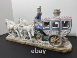 SORELLE PORCELAIN COACH With SEATED FIGURINES DRIVER With4 HORSES 17 x 8 x 5-RARE