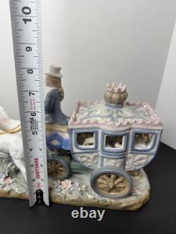 SORELLE PORCELAIN COACH With SEATED FIGURINES DRIVER With4 HORSES 17 x 8 x 5-RARE