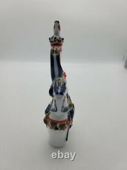 Sargadelos M. H. Porcelain Military Figure Man on Horse with Banner Made in Spain