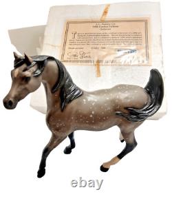 Scarce 1991 Breyer Galaxias CofA LTD Cold Cast Porcelain Prancing Arabian Dapple
