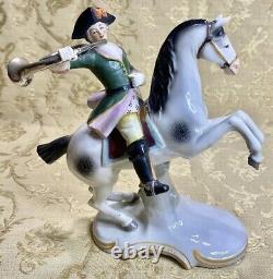 Scheibe Alsbach Dresden Sitzendorf Germany Antique Figurine Soldier On Horse