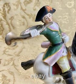 Scheibe Alsbach Dresden Sitzendorf Germany Antique Figurine Soldier On Horse