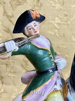 Scheibe Alsbach Dresden Sitzendorf Germany Antique Figurine Soldier On Horse