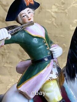 Scheibe Alsbach Dresden Sitzendorf Germany Antique Figurine Soldier On Horse