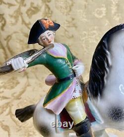 Scheibe Alsbach Dresden Sitzendorf Germany Antique Figurine Soldier On Horse