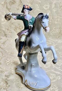 Scheibe Alsbach Dresden Sitzendorf Germany Antique Figurine Soldier On Horse