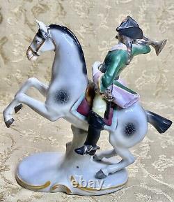 Scheibe Alsbach Dresden Sitzendorf Germany Antique Figurine Soldier On Horse