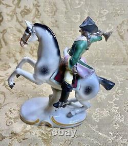 Scheibe Alsbach Dresden Sitzendorf Germany Antique Figurine Soldier On Horse