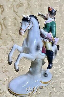 Scheibe Alsbach Dresden Sitzendorf Germany Antique Figurine Soldier On Horse