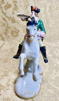 Scheibe Alsbach Dresden Sitzendorf Germany Antique Figurine Soldier On Horse