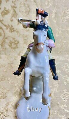 Scheibe Alsbach Dresden Sitzendorf Germany Antique Figurine Soldier On Horse