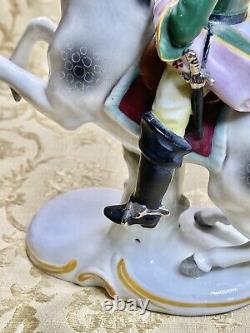 Scheibe Alsbach Dresden Sitzendorf Germany Antique Figurine Soldier On Horse