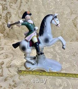 Scheibe Alsbach Dresden Sitzendorf Germany Antique Figurine Soldier On Horse