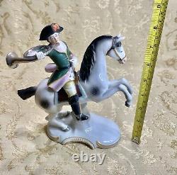 Scheibe Alsbach Dresden Sitzendorf Germany Antique Figurine Soldier On Horse