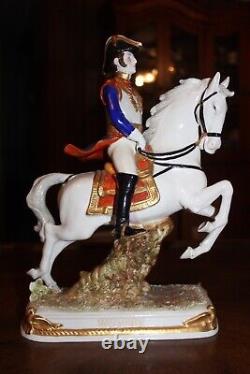 Scheibe Alsbach Kister Soldier Nansouty Horse Porcelain Napolean Figurine 12.4t