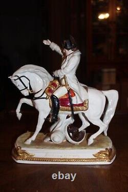 Scheibe Alsbach Porcelain Figurine Napoleon A Cherbourg on Horse Figurine 10.5