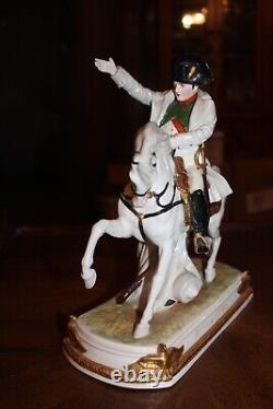 Scheibe Alsbach Porcelain Figurine Napoleon A Cherbourg on Horse Figurine 10.5