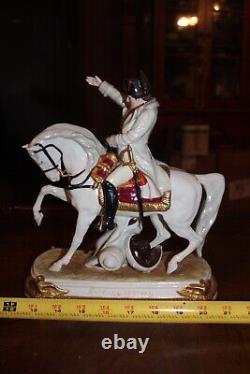 Scheibe Alsbach Porcelain Figurine Napoleon A Cherbourg on Horse Figurine 10.5