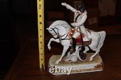 Scheibe Alsbach Porcelain Figurine Napoleon A Cherbourg on Horse Figurine 10.5