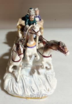 Scheibe Alsbach SLED RIDE Horses Rare Figurine 2556 Scheibe Alsbach SLED RIDE Horses Rare Figurine 2556