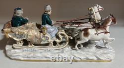 Scheibe Alsbach SLED RIDE Horses Rare Figurine 2556 Scheibe Alsbach SLED RIDE Horses Rare Figurine 2556