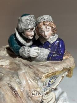 Scheibe Alsbach SLED RIDE Horses Rare Figurine 2556