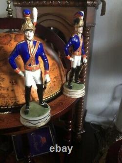 Set 2 Rare Irish Dresden Soldier Figurines The Royal Horse Guards Blues Officers