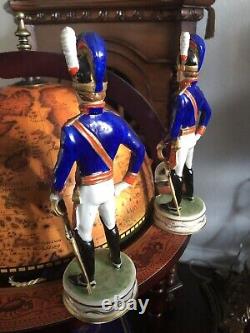 Set 2 Rare Irish Dresden Soldier Figurines The Royal Horse Guards Blues Officers