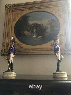 Set 2 Rare Irish Dresden Soldier Figurines The Royal Horse Guards Blues Officers