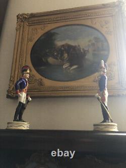 Set 2 Rare Irish Dresden Soldier Figurines The Royal Horse Guards Blues Officers