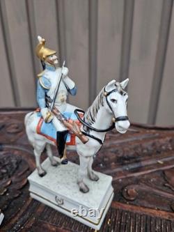 Set 3 italian Guido CACCIAPUOTI porcelain napoleon horse figurine statue