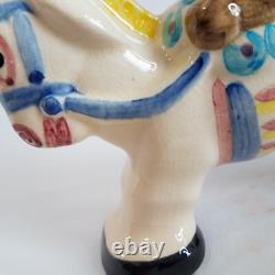 Shearwater Pottery Woman on White Horse Figurine 6x6 1994 Vintage RARE