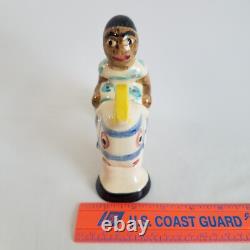 Shearwater Pottery Woman on White Horse Figurine 6x6 1994 Vintage RARE