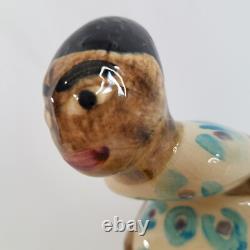Shearwater Pottery Woman on White Horse Figurine 6x6 1994 Vintage RARE