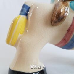 Shearwater Pottery Woman on White Horse Figurine 6x6 1994 Vintage RARE
