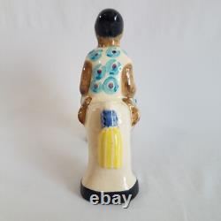 Shearwater Pottery Woman on White Horse Figurine 6x6 1994 Vintage RARE
