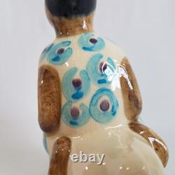 Shearwater Pottery Woman on White Horse Figurine 6x6 1994 Vintage RARE