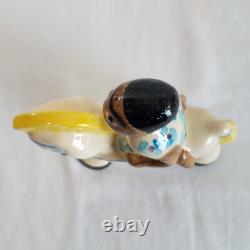 Shearwater Pottery Woman on White Horse Figurine 6x6 1994 Vintage RARE