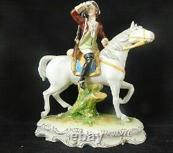 Sitzendorf, Germany Scheibe Alsbach Porcelain Figurine Soldier on Horse