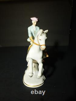 Sitzendorf Porcelain Figurine of Lady on Horse Germany