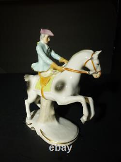 Sitzendorf Porcelain Figurine of Lady on Horse Germany