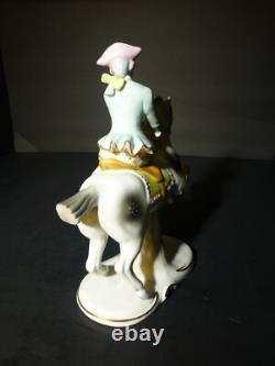 Sitzendorf Porcelain Figurine of Lady on Horse Germany