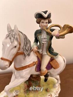 Soldier On Horse Figurine Scheibe Alsbach Dresden Sitzendorf Germany